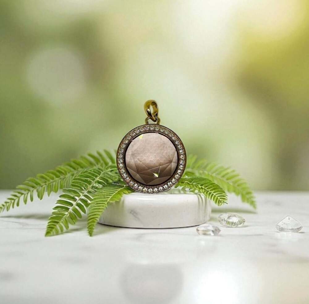 Origami Owl Medium Rose Gold Beveled Locket with Swarovski Crystals